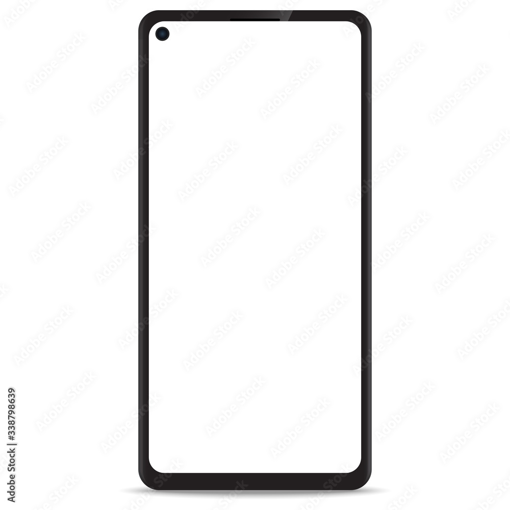 Smartphone or mobile phone frameless with a blank screen icon for design mockup user interface or mobile responsive design of web site. Smartphone or mobile phone frameless with a blank screen icon for design mockup user interface or mobile responsive design of web site.
