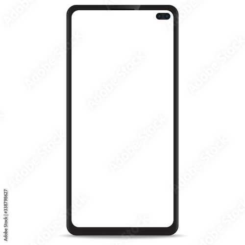 Smartphone or mobile phone frameless with a blank screen icon for design mockup user interface or mobile responsive design of web site.