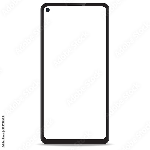 Smartphone or mobile phone frameless with a blank screen icon for design mockup user interface or mobile responsive design of web site.