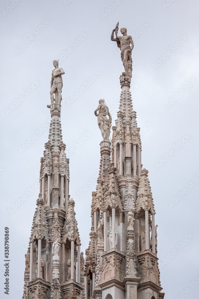 Architectural details of Duomo di Milano Architectural details of Duomo di Milano