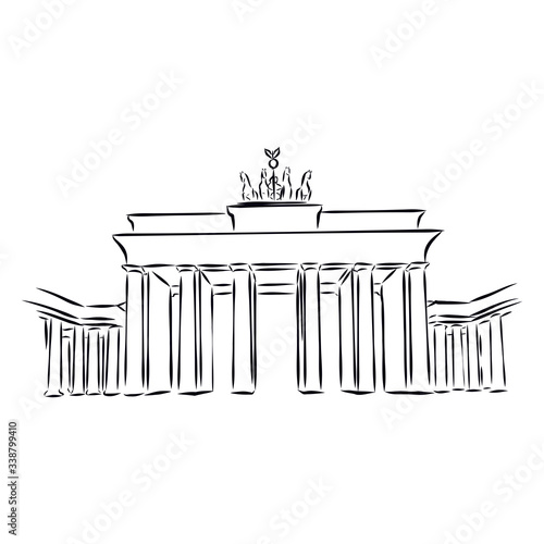 Obraz na plátně The Brandenburg gate in Berlin. Hand drawn sketch illustration