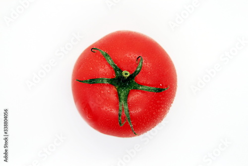 ripe tomato on a white background