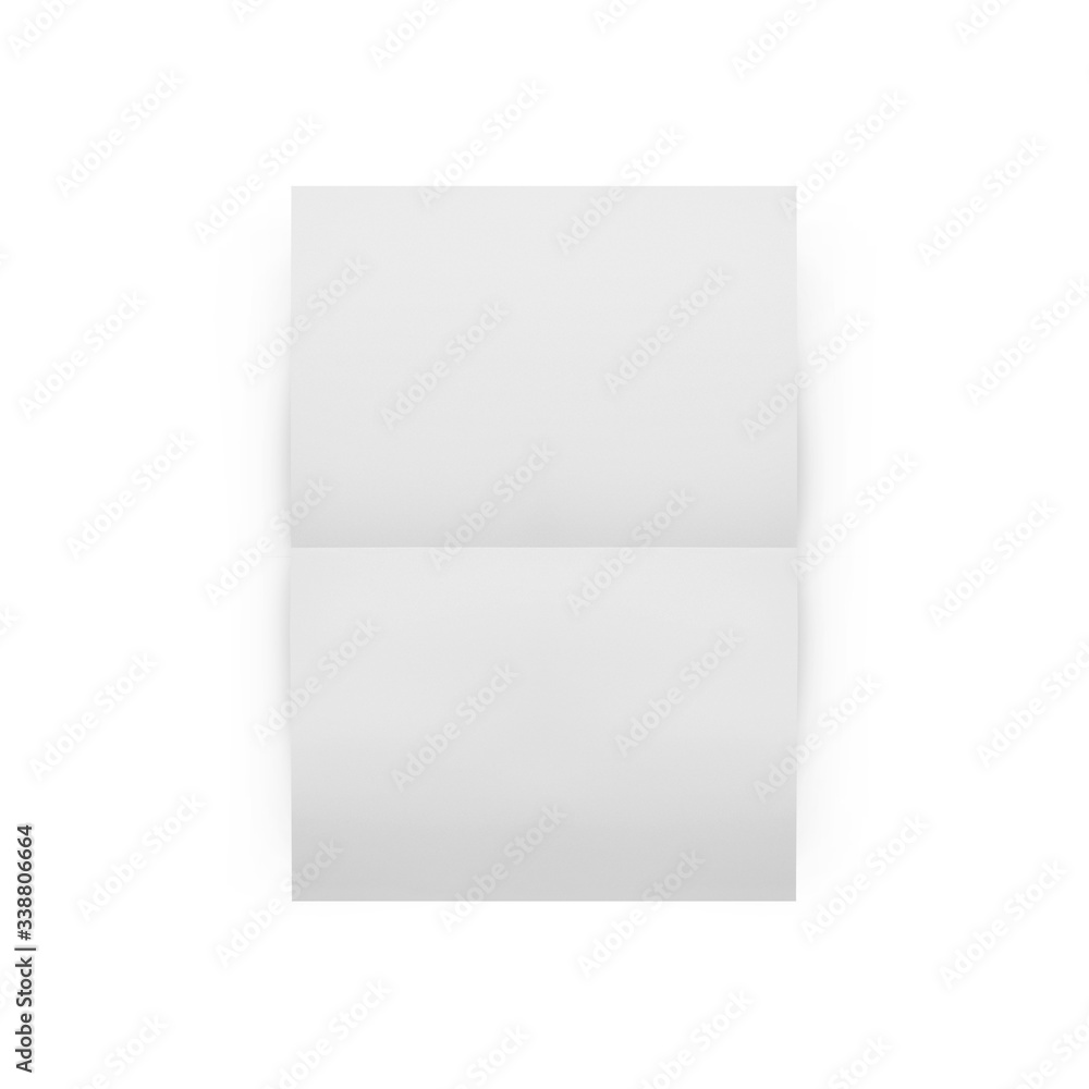 Blank white paper mockup template on isolated white background, 3d illustration Blank white paper mockup template on isolated white background, 3d illustration