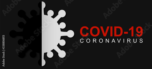 Novel Coronavirus 2019 n-CoV. Creative coronavirus design idea. Creative coronavirus design concept in paper cut style and black background. covid-19 design template