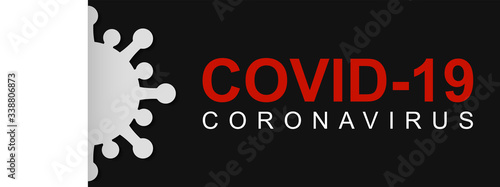 Novel Coronavirus 2019 n-CoV. Creative coronavirus design idea. Creative coronavirus design concept in paper cut style and black background. covid-19 design template