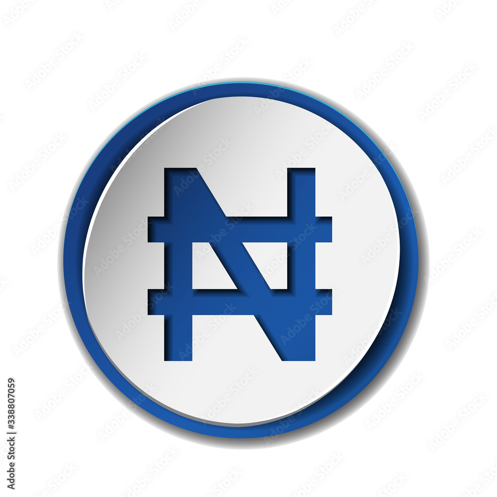 Naira currency sign on sticker label, isolated on white. Naira currency sign on sticker label, isolated on white.
