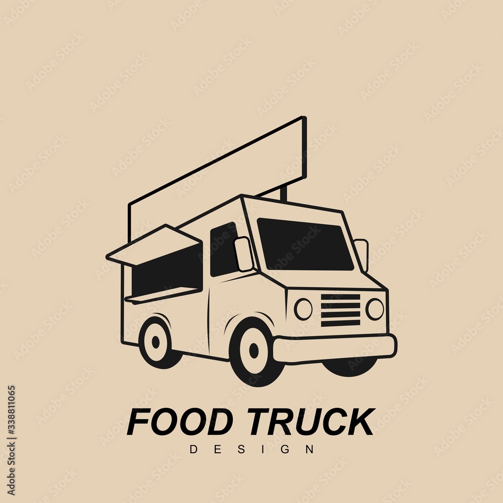 Obraz premium modern food truck vehicle for fast food vector illustration design