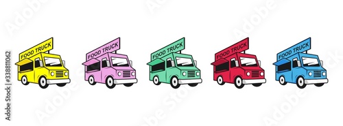 modern food truck vehicle for fast food vector illustration design