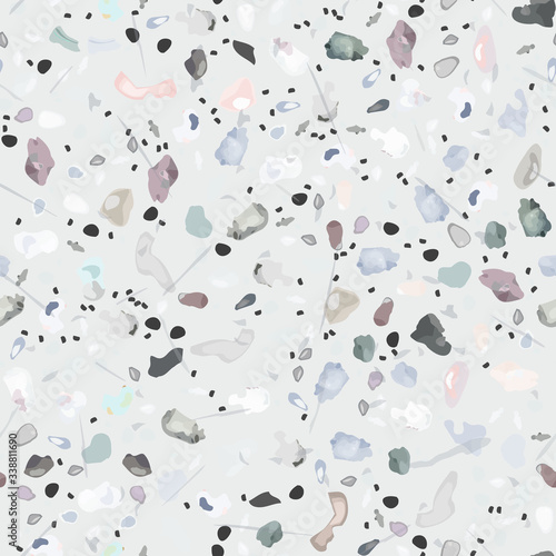 Terrazzo Texture Vector. Flooring Seamless Pattern