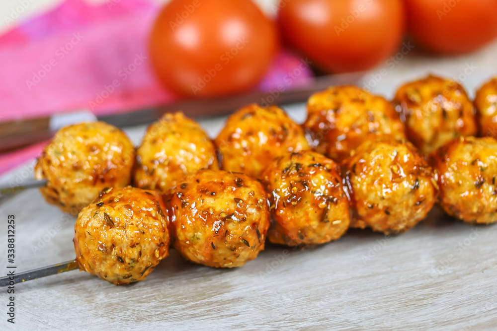brochettes de viande hachée de poulet brochettes de viande hachée de poulet