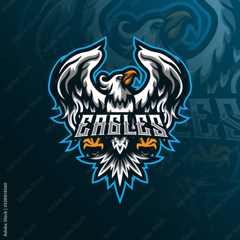 eagle mascot logo design vector with modern illustration concept style for badge, emblem and tshirt printing. angry eagle illustration.
