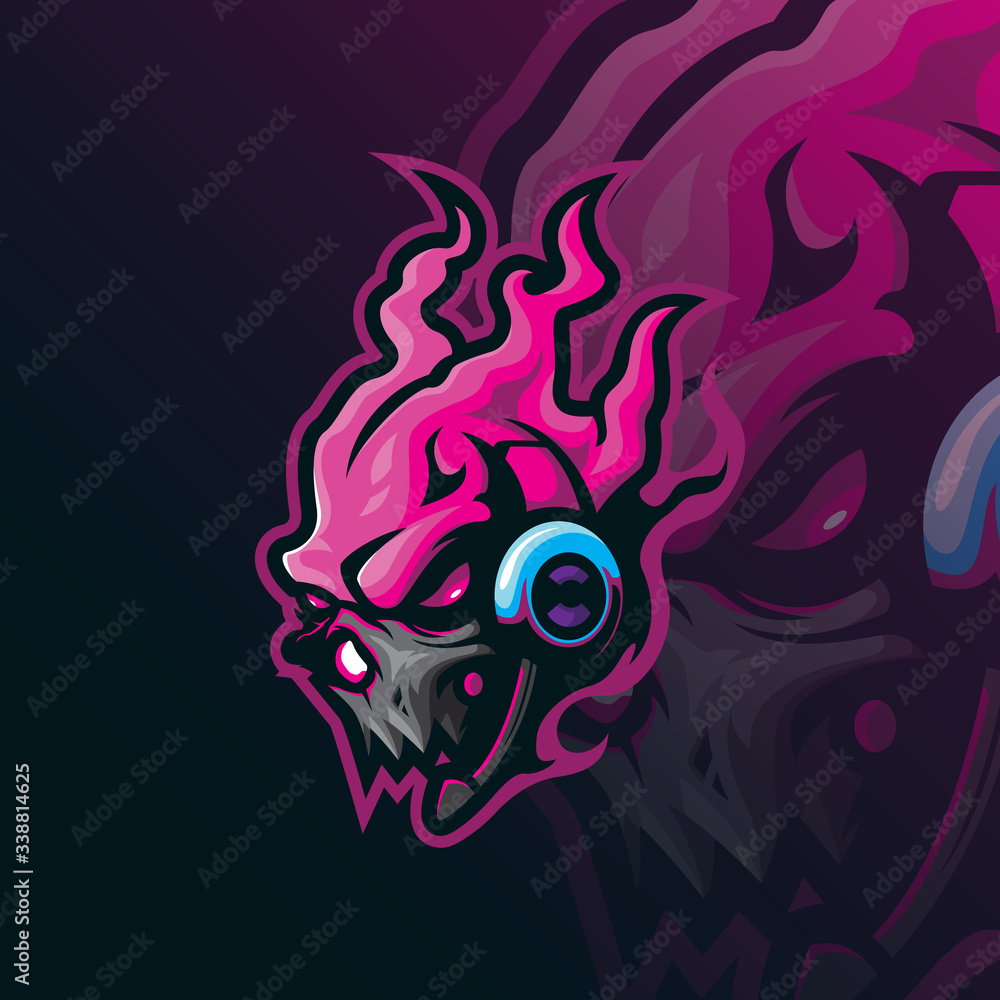 skull mascot logo design vector with modern illustration concept style for badge, emblem and tshirt printing. skull gamer illustration.
