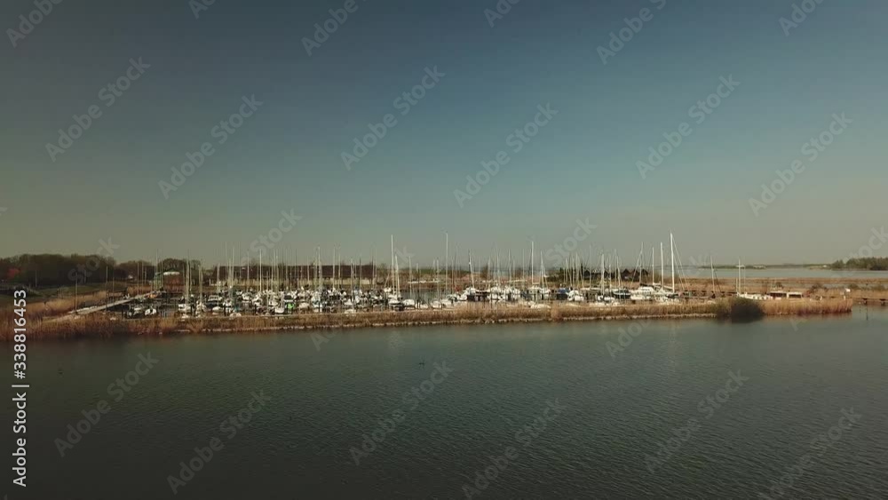 Sailing Harbor at Ketelmeer in the Netherlands, Aerial Sailing Harbor at Ketelmeer in the Netherlands, Aerial