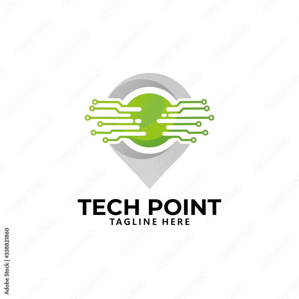 Obraz premium tech point logo icon vector isolated