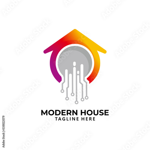 tech house logo icon vector isolated