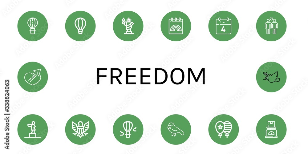Set of freedom icons Set of freedom icons