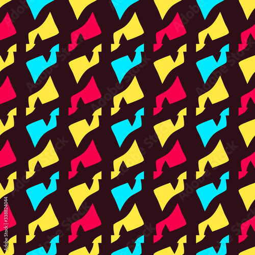 Seamless pattern with bright colorful geometric elements.