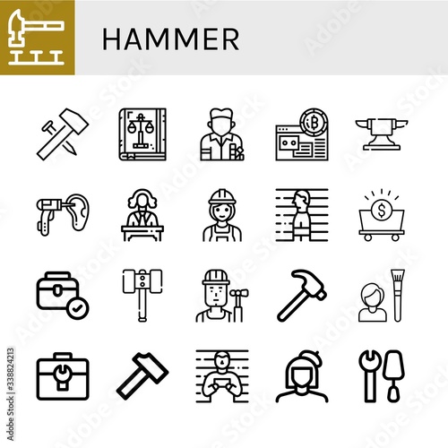 Set of hammer icons