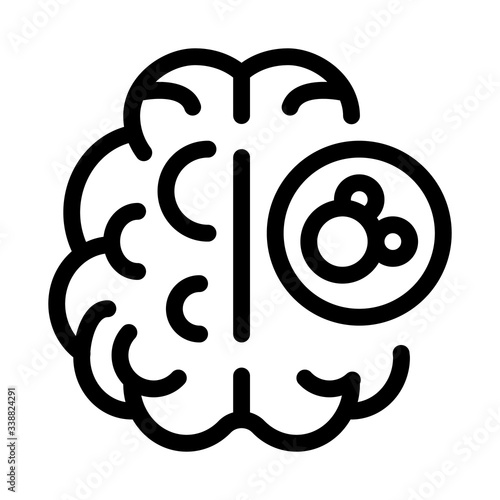 human brain icon vector. human brain sign. isolated contour symbol illustration