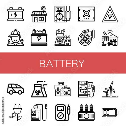 Set of battery icons