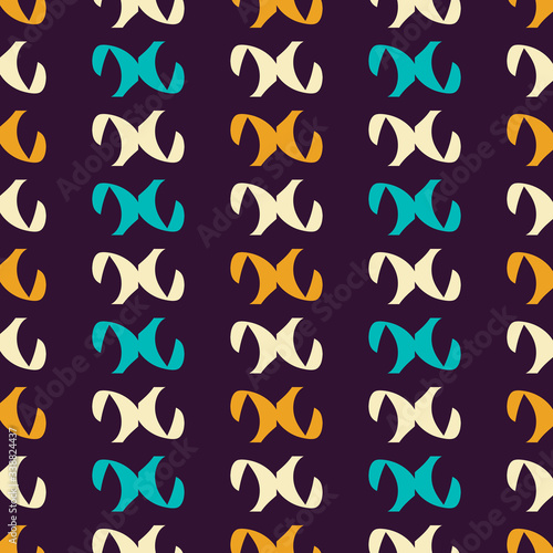 Seamless pattern with bright geometric elements.