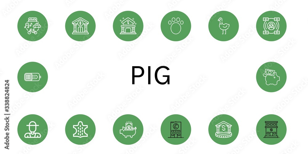 pig icon set pig icon set