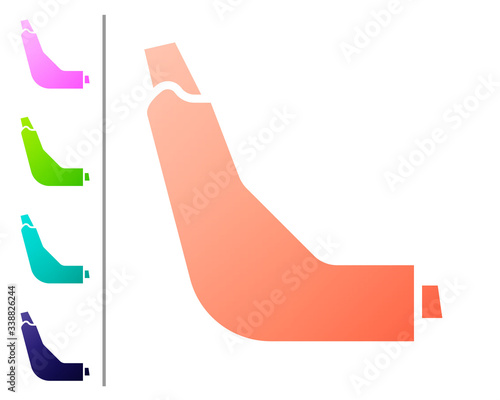 Coral Inhaler icon isolated on white background. Breather for cough relief, inhalation, allergic patient. Set color icons. Vector Illustration