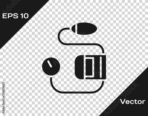 Black Blood pressure icon isolated on transparent background.  Vector Illustration