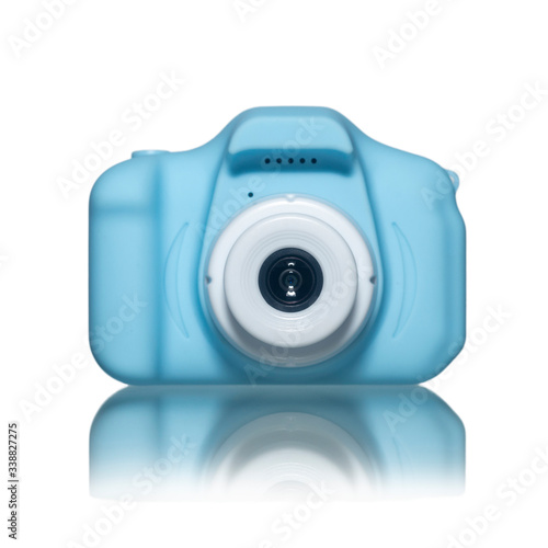 Digital camera for children placed on a white background