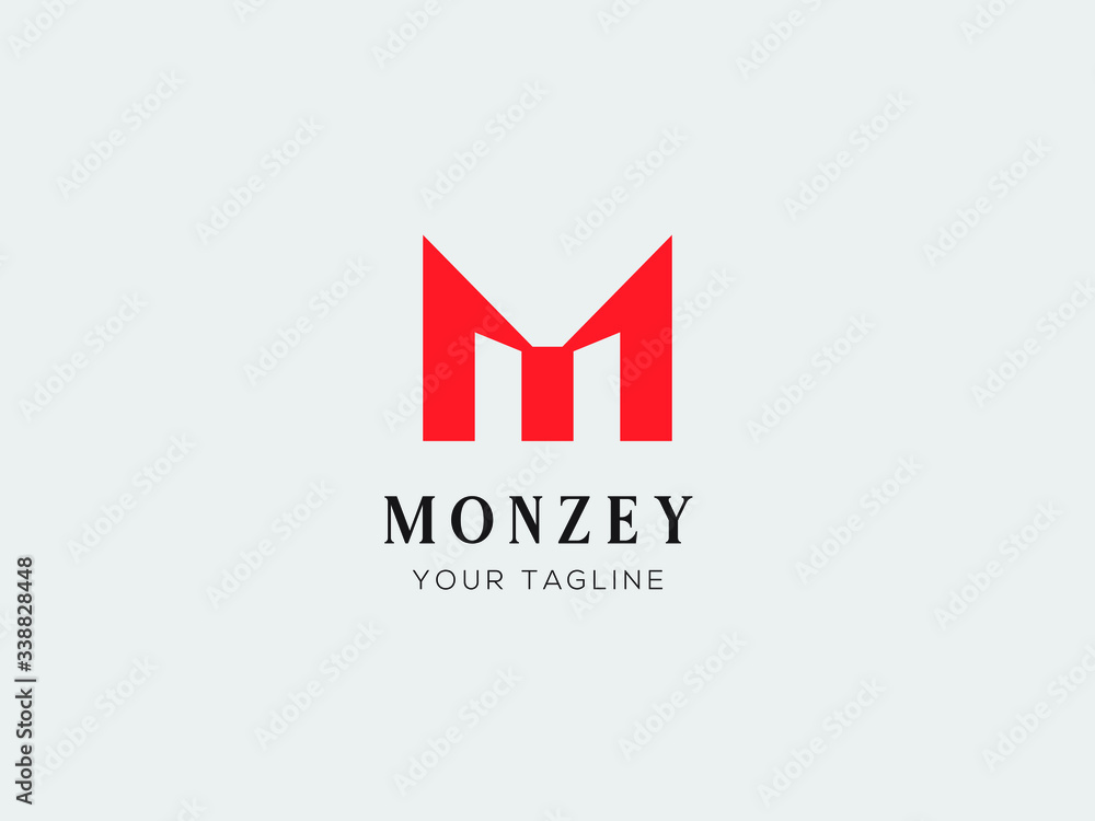 Letter M line logo design. Linear creative minimal monochrome monogram ...