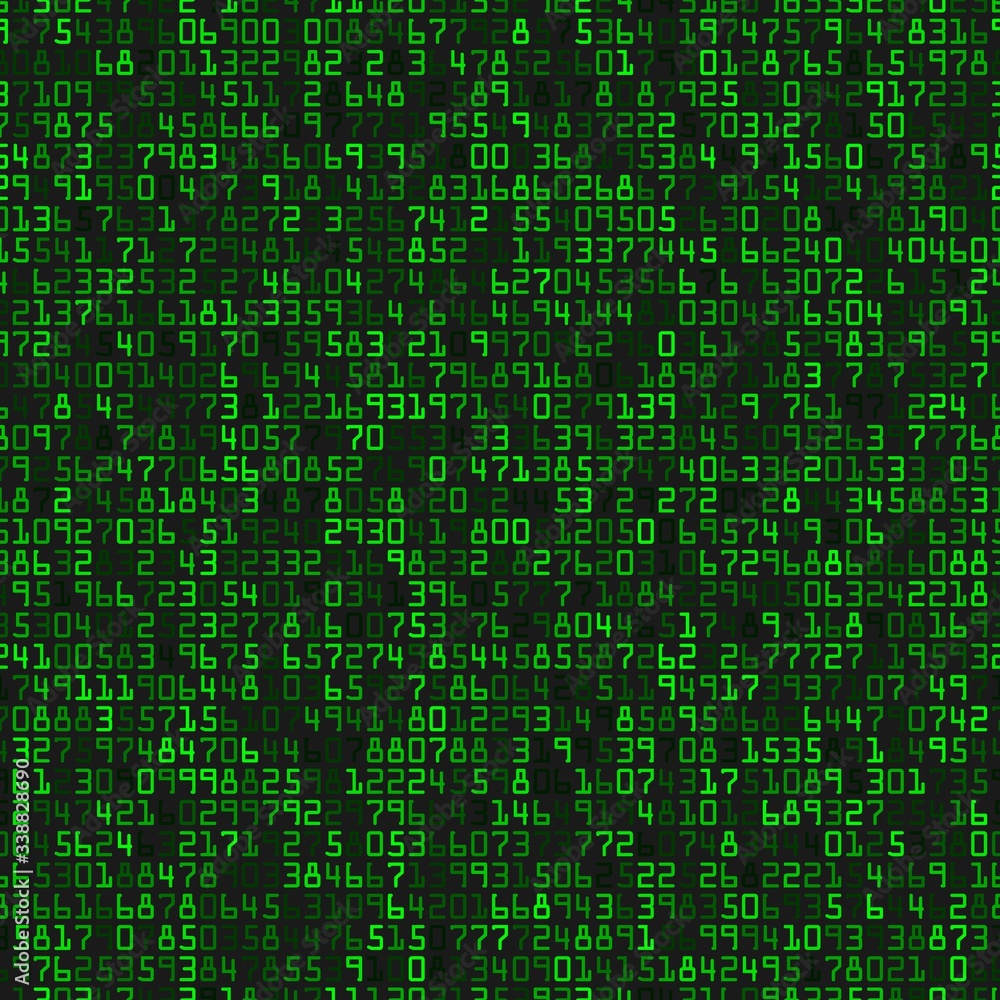 Modern background with green numbers on a black background Modern background with green numbers on a black background