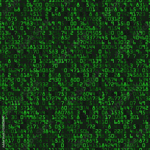 Modern background with green numbers on a black background