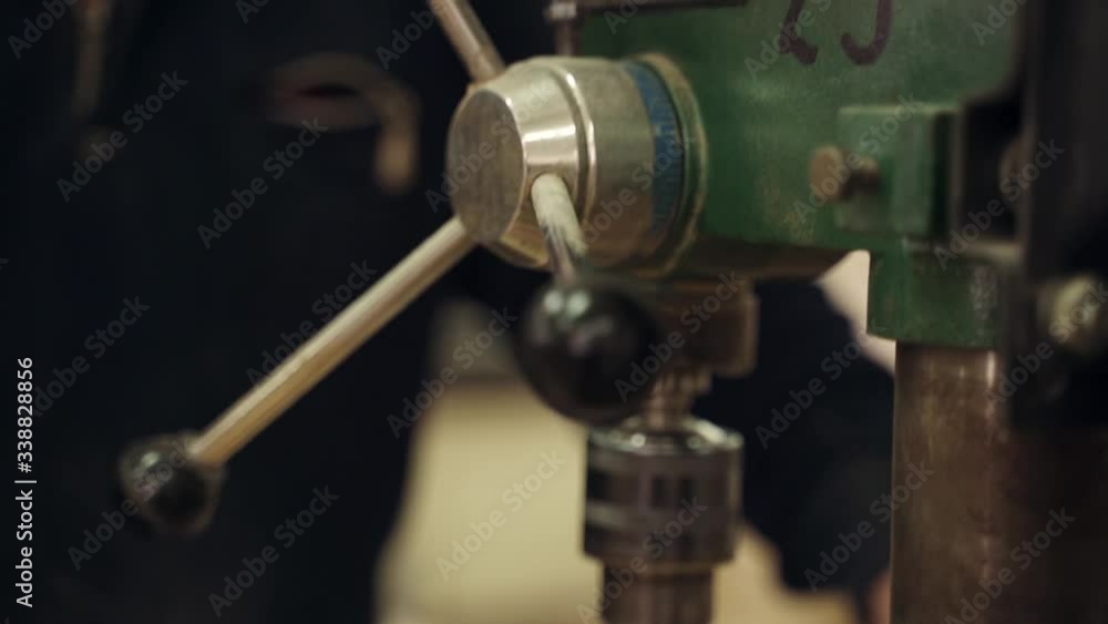 woodworking machine in a factory drills boards woodworking machine in a factory drills boards