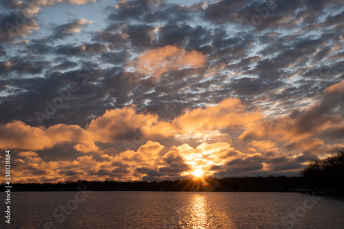 Sunrise on Crooked Lake Delton Michigan  photo