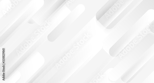 Grey minimal composition with geometric diagonal shapes. Abstract white vector concept tech background