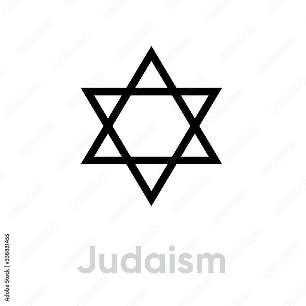 Judaism Religion icon. Editable line vector. Judaism Religion icon. Editable line vector.