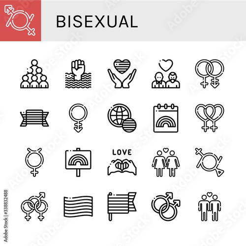 bisexual simple icons set