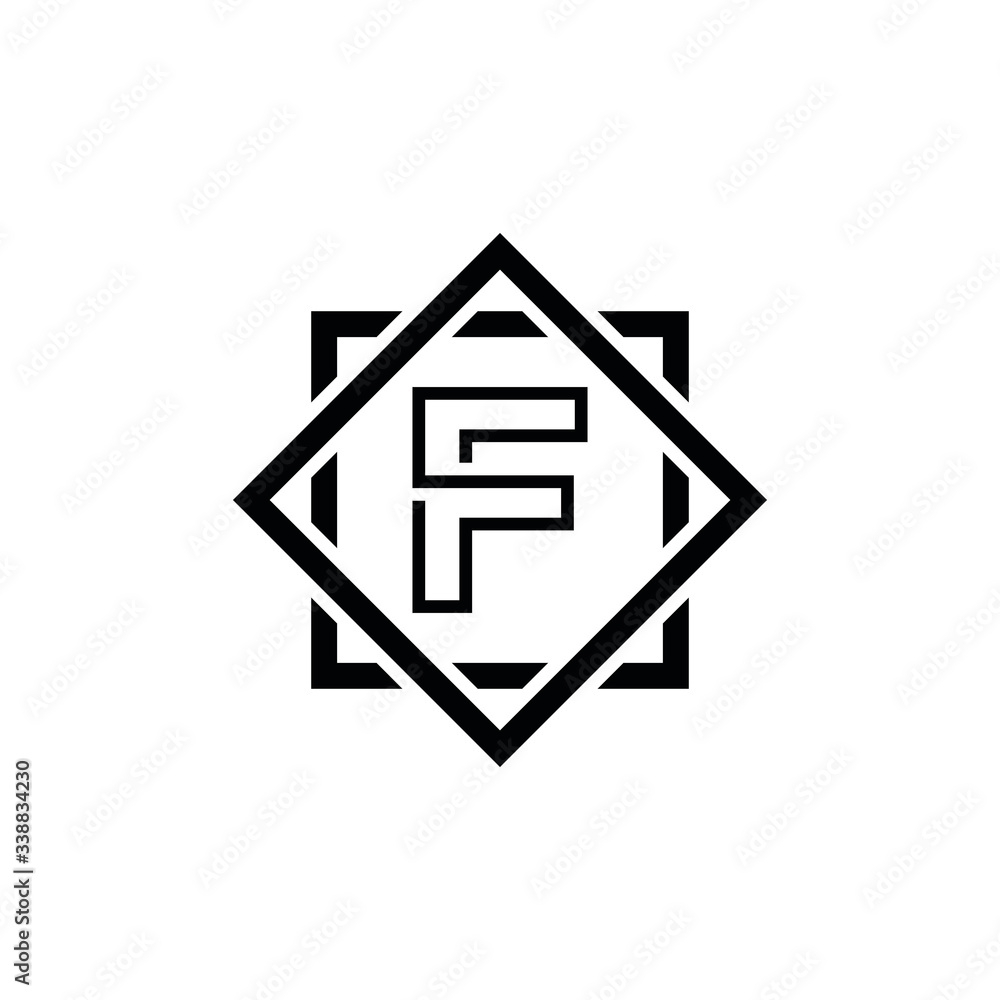FF F letter logo design icone