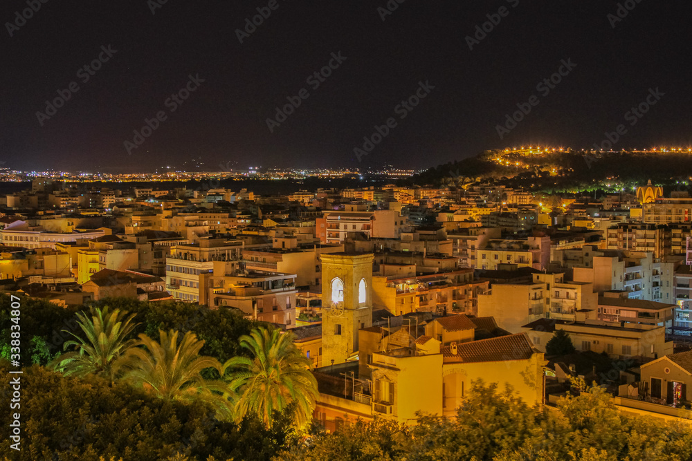 Night view of Cagliari, Sardinia
