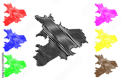 Nizhny Novgorod City (Russian Federation, Russia) map vector illustration, scribble sketch City of Gorky map