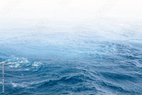 Greek deep blue sea water with waves in Heraklion, Crete