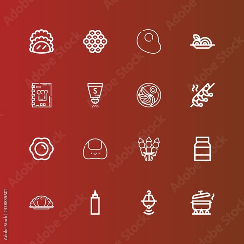 Editable 16 cuisine icons for web and mobile