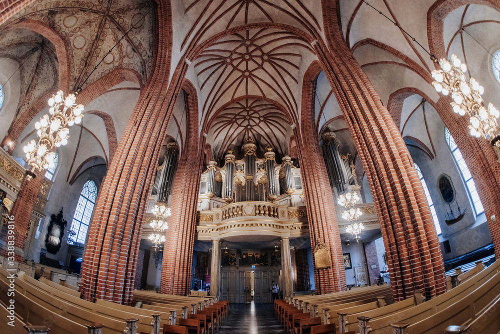 Fototapeta premium Interior of Storkyrkan (The Cathedral Church of Saint Nicholas), the oldest church in Gamla Stan, Stockholm, Sweden - April 2019