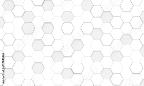 Fototapeta Naklejka Na Ścianę i Meble -  Abstract white grey hexagon pattern design modern futuristic technology style background texture vector illustration.