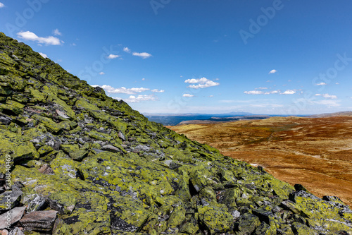 Aussicht vom Berggipfel des Muen im Rondane Nationalpark, Norwegen