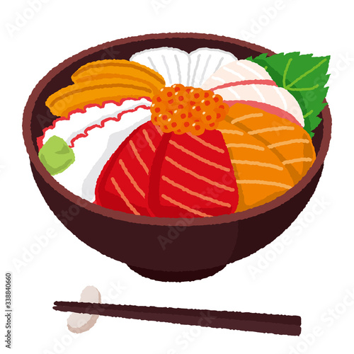 海鮮丼のイラスト