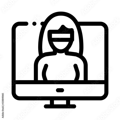 computer hacker icon vector. computer hacker sign. isolated contour symbol illustration