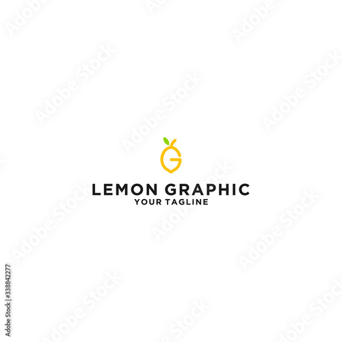 Lemon logo template letter g