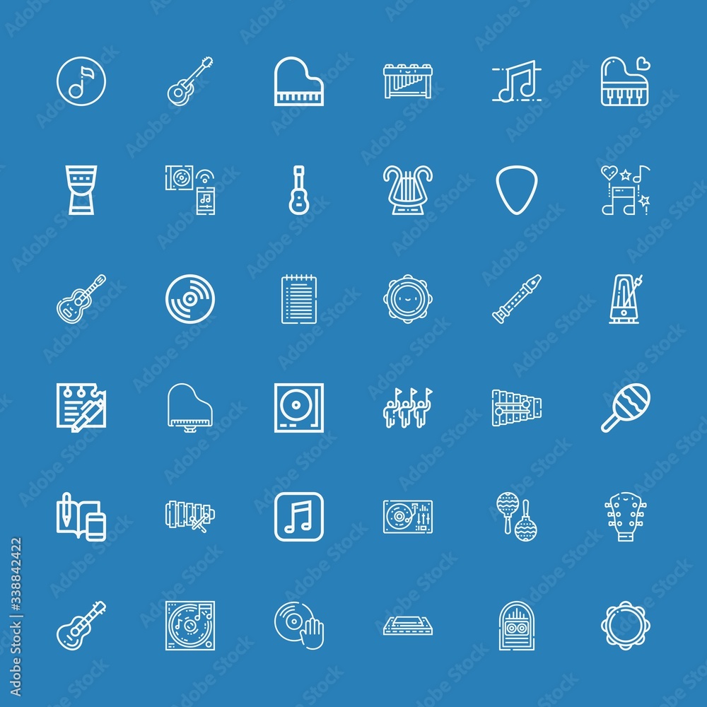 Editable 36 melody icons for web and mobile Editable 36 melody icons for web and mobile
