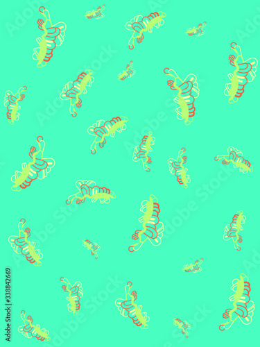 Abstract bright children`s background with caterpillars